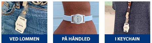 Overfaldsalarm med lomme GPS, armbånd og nøglering